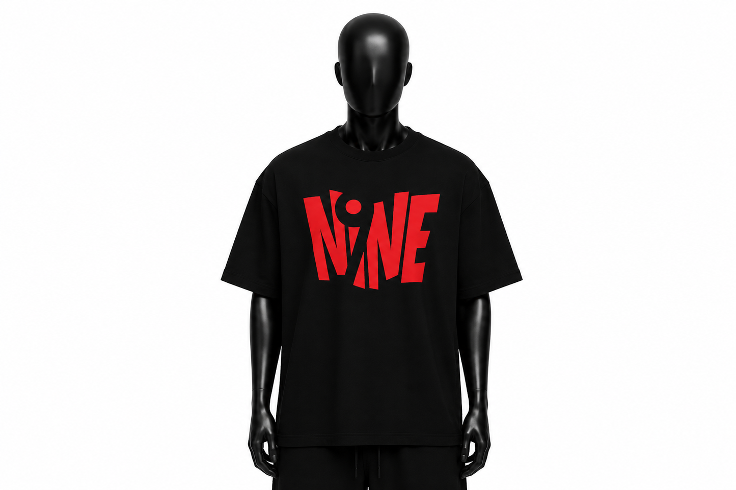 T-SHIRT NINE9 BLACK RED TEE