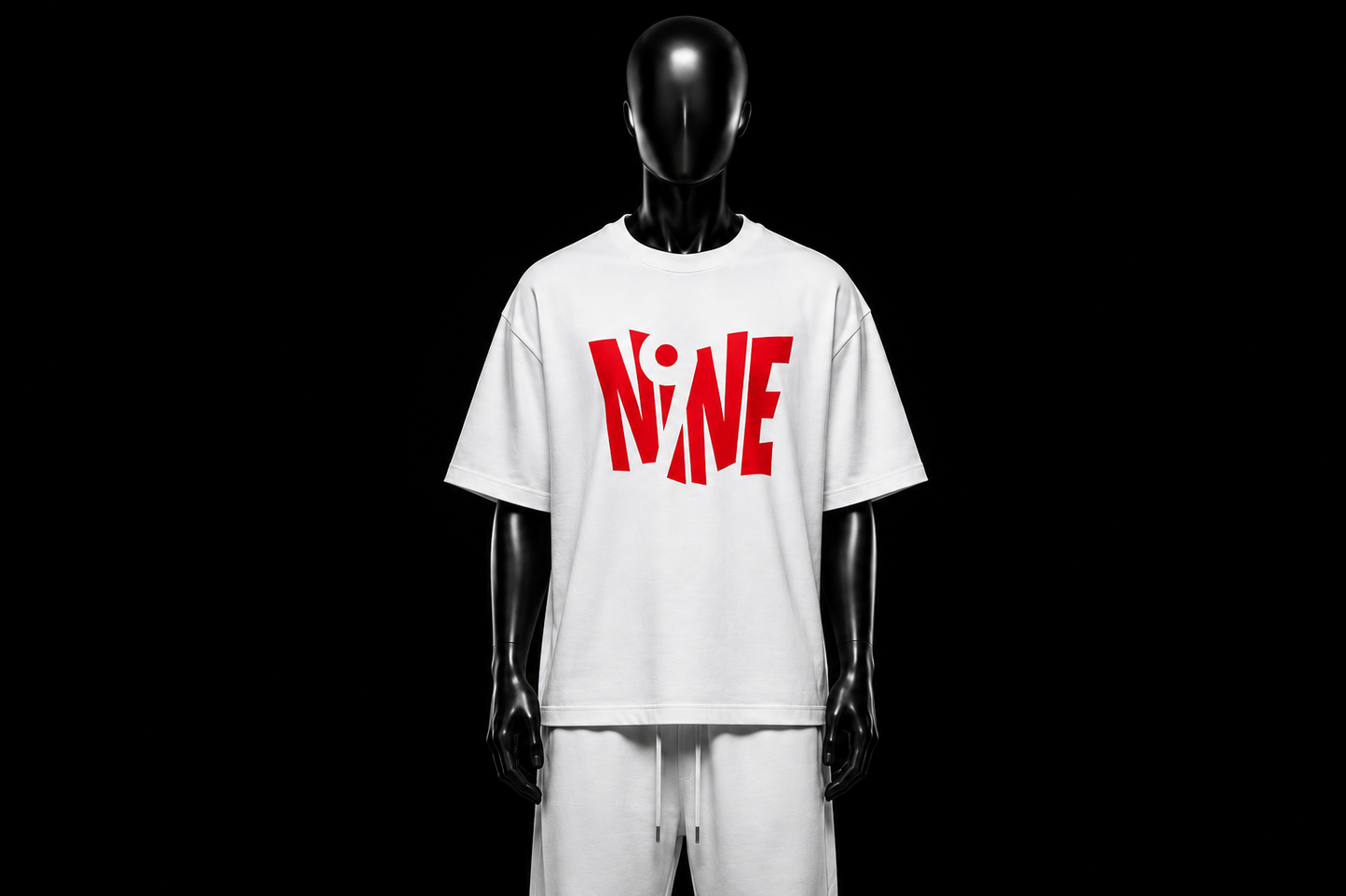 T-SHIRT NINE9 BLACK RED TEE